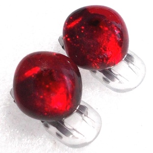 Fekete cseresznye klipszes fülbevaló  ajándék nőknek névnapra, születésnapra., Ékszer, Fülbevaló, Klipsz, Ékszerkészítés, Üvegművészet, MESKA