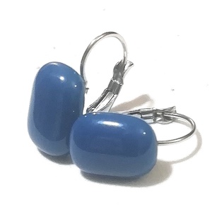 ORVOSI ACÉL! Kék kapszula formájú trendi üveg fülbevaló. - ékszer - fülbevaló - lógó fülbevaló - Meska.hu