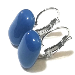 ORVOSI ACÉL! Kék kapszula formájú trendi üveg fülbevaló., Ékszer, Fülbevaló, Lógó fülbevaló, Ékszerkészítés, Üvegművészet, MESKA