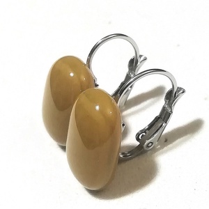 NEMESACÉL! Dohány színű trendi kapcsos fülbevaló., Ékszer, Fülbevaló, Klipsz, Ékszerkészítés, Üvegművészet, MESKA