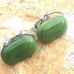 ORVOSI ACÉL! Moha szinű kapszula formájú trendi üveg fülbevaló. - Meska.hu