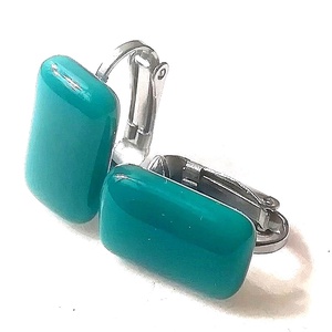 NEMESACÉL KLIPSZ.  Sötét türkiz zöld trendi klipszes fülbevaló., Ékszer, Fülbevaló, Klipsz, Ékszerkészítés, Üvegművészet, MESKA