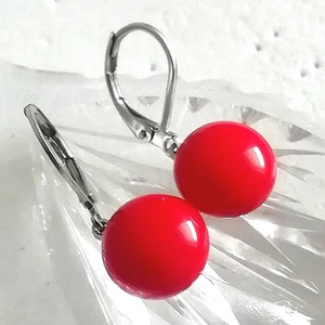 ORVOSI CÉL! Piros fülbevaló, ajándék nőknek névnapra, születésnapra.  - Meska.hu