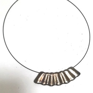 Bronzos hullámzás dichroic nyaklanc ajándék névnapra, születésnapra. - ékszer - nyaklánc - párhuzamos nyaklánc - Meska.hu