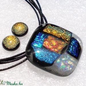 NEMESACÉL! Dichroic mozaik nyaklánc, ajándék pedagógus napra, születésnapra, névnapra.  - Meska.hu