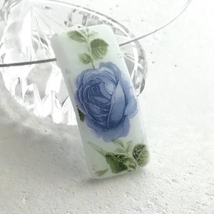Kék rózsa üvegékszer, ajándék anyák napjára, névnapra, születésnapra. - ékszer - ékszerszett - Meska.hu