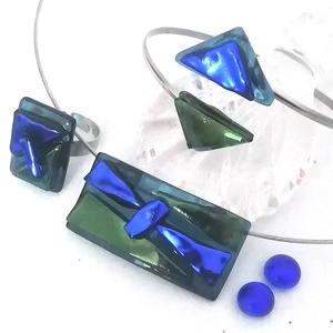 NEMESACÉL!  Kék-zöld fények ékszerszett. - Meska.hu