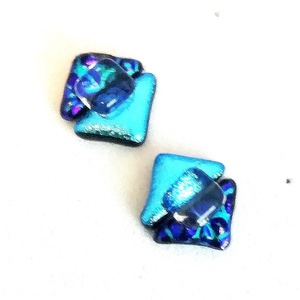 NEMESACÉL! Szabálytalan szépségek stiftes üveg fülbevaló  , ajándék  névnapra, születésnapra. - ékszer - fülbevaló - pötty fülbevaló - Meska.hu