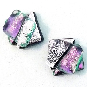 Orvosi fém!  Dichroic duó trendi fülbevaló, ajándék névnapra, születésnapra. - Meska.hu