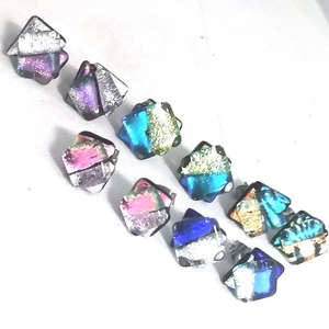 Orvosi fém!  Dichroic duó trendi fülbevaló, ajándék névnapra, születésnapra. - ékszer - fülbevaló - pötty fülbevaló - Meska.hu