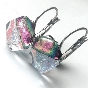 NEMESACÉL!  Orchidea dichroic fülbevaló, ajándék névnapra, születésnapra. - ékszer - ékszerszett - Meska.hu