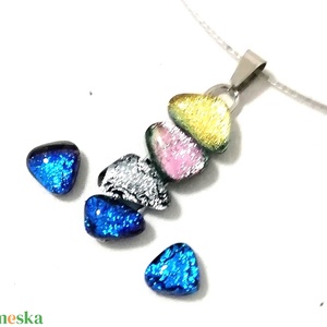  NEMESACÉL!  Színes dichroic kavicsok, szabálytalan ékszerszett. - Meska.hu