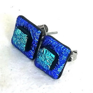 NEMESACÉL! Szabálytalan szépségek stiftes üveg fülbevaló  , ajándék  névnapra, születésnapra. - Meska.hu