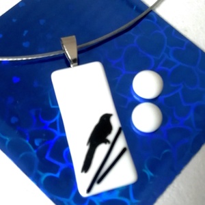 AKCIÓ! Madaras nyaklánc és fülbevaló, ajándék névnapra, születésnapra. - ékszer - ékszerszett - Meska.hu