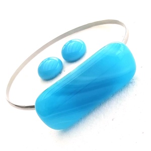 NEMESACÉL! Kék karkötő és fülbevsló szett. - Meska.hu