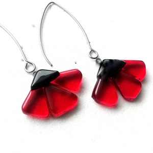 ORVOSI FÉM!  Pipacsok fülbevaló. - ékszer - fülbevaló - lógó fülbevaló - Meska.hu