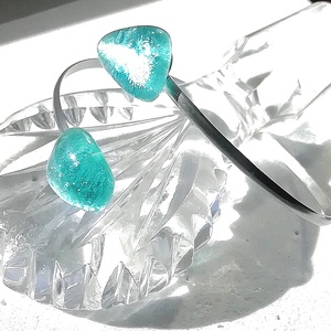 AKCIÓ! NEMESACÉL!  Türkiz kavicsok dichroic ékszerszett. - ékszer - ékszerszett - Meska.hu