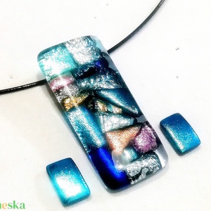 NEMESACÉL! Dichroic mozaik nyaklánc, ajándék pedagógus napra, születésnapra, névnapra.  - ékszer - ékszerszett - Meska.hu