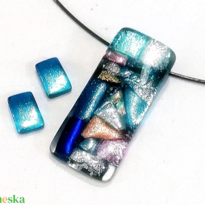 NEMESACÉL! Dichroic mozaik nyaklánc, ajándék pedagógus napra, születésnapra, névnapra.  - ékszer - ékszerszett - Meska.hu