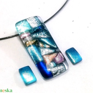 NEMESACÉL! Dichroic mozaik nyaklánc, ajándék pedagógus napra, születésnapra, névnapra.  - Meska.hu