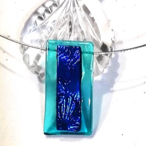 AKCIÓ! Türkiz-kék csillagok, dichroic nyaklánc. - Meska.hu