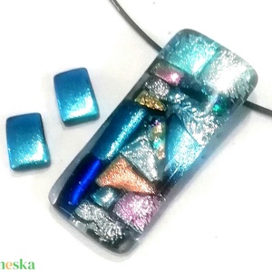NEMESACÉL! Dichroic mozaik nyaklánc, ajándék pedagógus napra, születésnapra, névnapra.  - Meska.hu