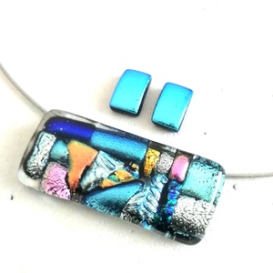 NEMESACÉL! Dichroic mozaik nyaklánc, ajándék pedagógus napra, születésnapra, névnapra.  - Meska.hu