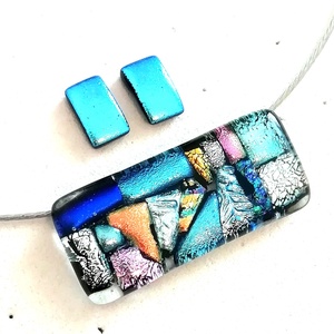 NEMESACÉL! Dichroic mozaik nyaklánc, ajándék pedagógus napra, születésnapra, névnapra.  - ékszer - ékszerszett - Meska.hu