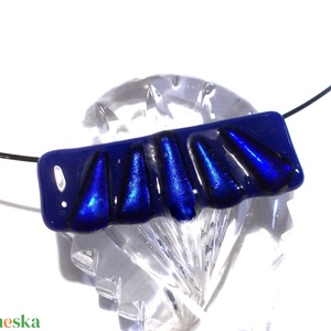  Kékek dichroic nyaklánc, ballagásra, születésnapra, névnapra.  - ékszer - nyaklánc - medálos nyaklánc - Meska.hu