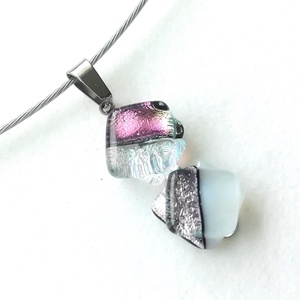  Dichroic duó trendi nyaklánc , ajándék névnapra, születésnapra. - ékszer - ékszerszett - Meska.hu