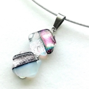  Dichroic duó trendi nyaklánc , ajándék névnapra, születésnapra. - Meska.hu