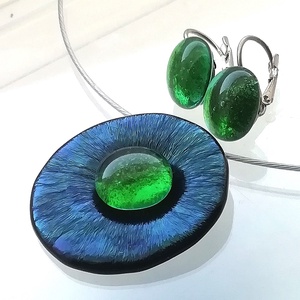  Gyöngykagyló dichroic ékszerszett , ajándék névnapra, születésnapra. - Meska.hu