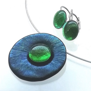  Gyöngykagyló dichroic ékszerszett , ajándék névnapra, születésnapra. - ékszer - ékszerszett - Meska.hu