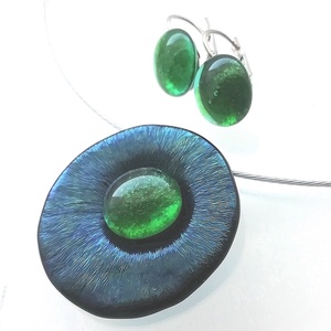  Gyöngykagyló dichroic ékszerszett , ajándék névnapra, születésnapra. - ékszer - ékszerszett - Meska.hu