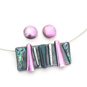  Dichroic mozaik ékszerszett, ajándék  lányoknak szalagavatóra, ballagásra, születésnapra, névnapra.  - Meska.hu