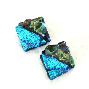 Kék fények dichroic  fülbevaló. - Meska.hu