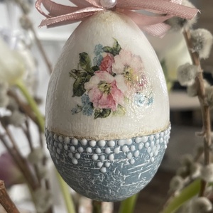 Virágos húsvéti tojás - otthon & lakás - dekoráció - fali és függő dekoráció - függődísz - Meska.hu