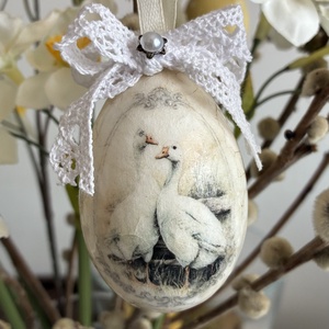 Libás húsvéti tojás, Ünnepi díszek, dekorációk, Húsvéti díszek és dekorációk, Húsvéti tojásfadíszek, Decoupage, transzfer és szalvétatechnika, Festett tárgyak, MESKA