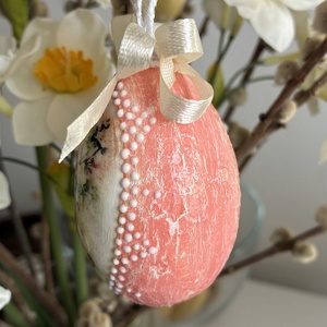 Barackvirágos húsvéti tojás - ünnepi díszek, dekorációk - húsvéti díszek és dekorációk - húsvéti tojásfadíszek - Meska.hu