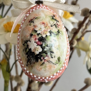 Barackvirágos húsvéti tojás - ünnepi díszek, dekorációk - húsvéti díszek és dekorációk - húsvéti tojásfadíszek - Meska.hu