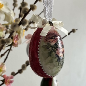 Piros pipacsos húsvéti tojás - otthon & életmód - dekoráció - fali és függő dekoráció - függődísz - Meska.hu