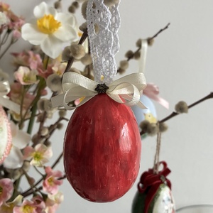 Piros pipacsos húsvéti tojás - otthon & életmód - dekoráció - fali és függő dekoráció - függődísz - Meska.hu