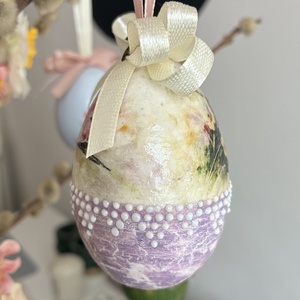 Lila tulipános húsvéti tojás - ünnepi díszek, dekorációk - húsvéti díszek és dekorációk - húsvéti tojás, hímestojás - Meska.hu