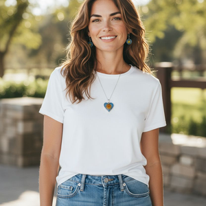 Napfényes Szív - Valódi Virágos Műgyanta Ékszerszett (Fülbevaló és Medál), Kék Színű - ékszer - ékszerszett - Meska.hu