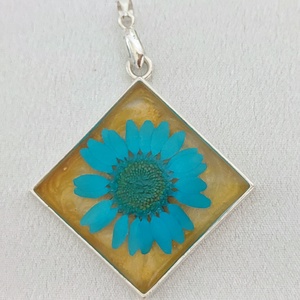  Sivatagi Virág � Türkiz Virágos Műgyanta Ékszerszett, Négyzet Forma - ékszer - ékszerszett - Meska.hu