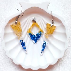 Citrom - Kék Kézműves Műgyanta szett, Ékszer, Ékszerszett, Ékszerkészítés, MESKA