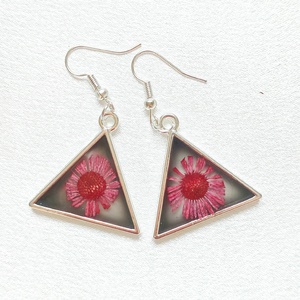 Dinamikus Kontraszt - Valódi Vörös virágos szett fém kerettel - ékszer - ékszerszett - Meska.hu