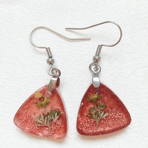 Kis kertem - sárga virág gyanta szett barna vörös alapon - ékszer - ékszerszett - Meska.hu