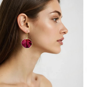 Romantikus Cirmos Rózsaszirom Fülbevaló Cirkónia Köves Akasztóval - ékszer - fülbevaló - lógó fülbevaló - Meska.hu