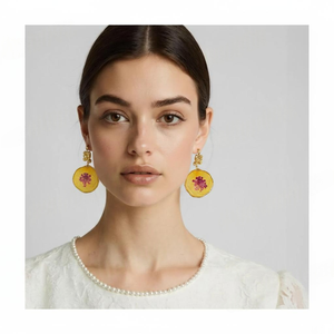 Valódi Sárga Rózsaszirom Fülbevaló Cirkónia Köves Akasztóval - ékszer - fülbevaló - lógó fülbevaló - Meska.hu